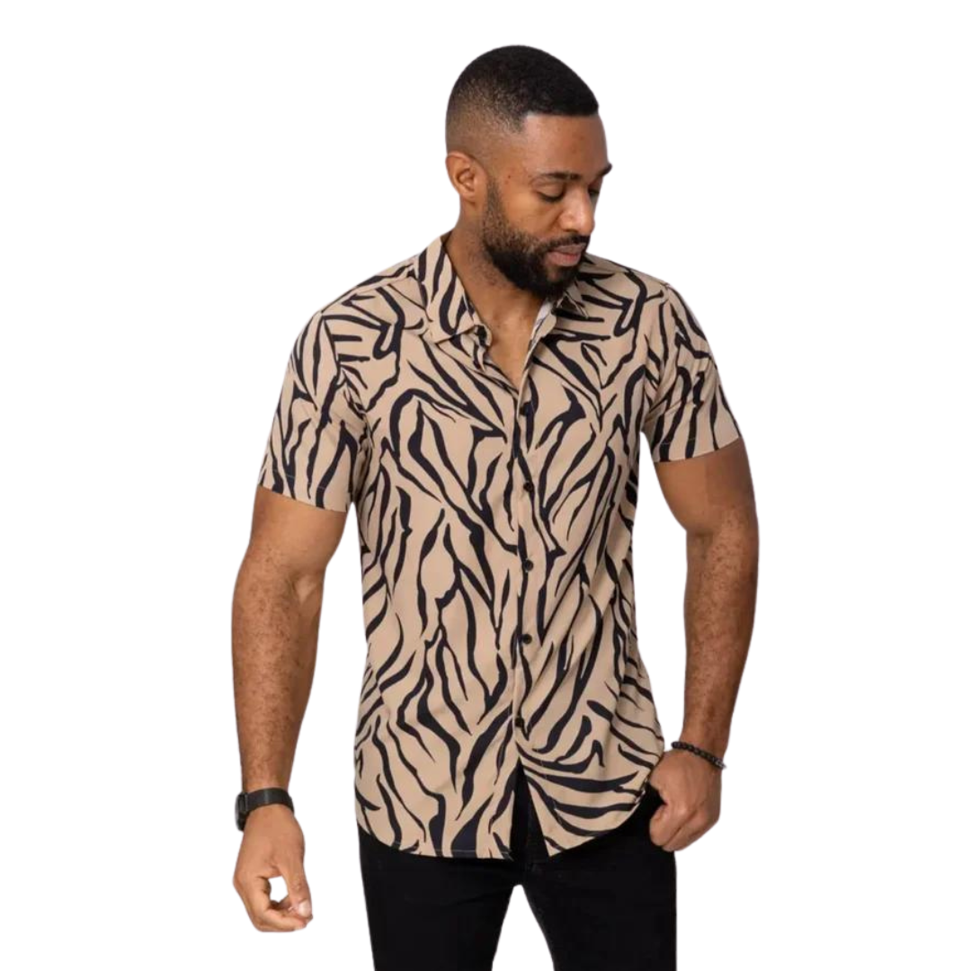 Men Beige Printed Shirt