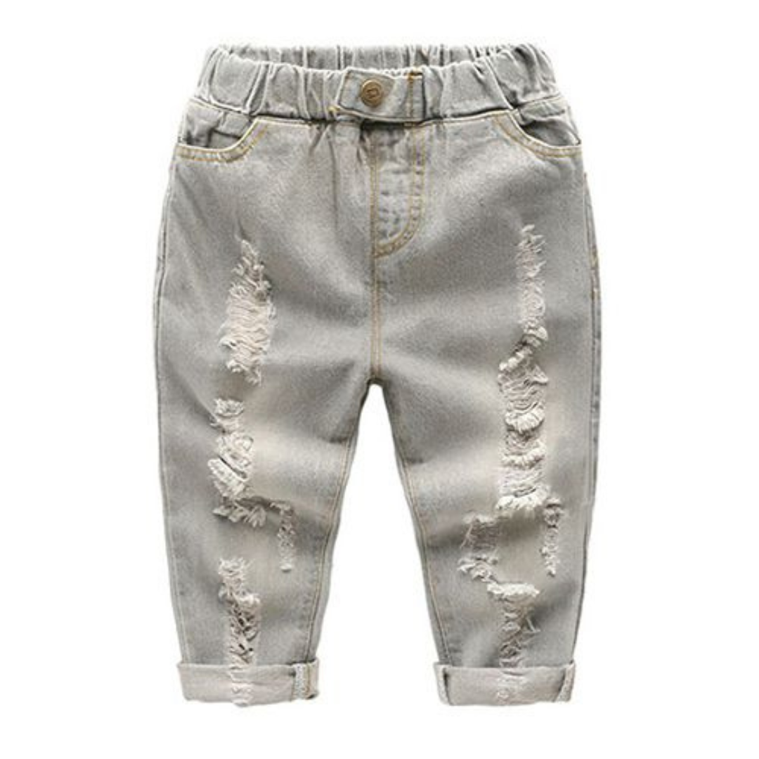 Destroyed Kids Denim-Grey