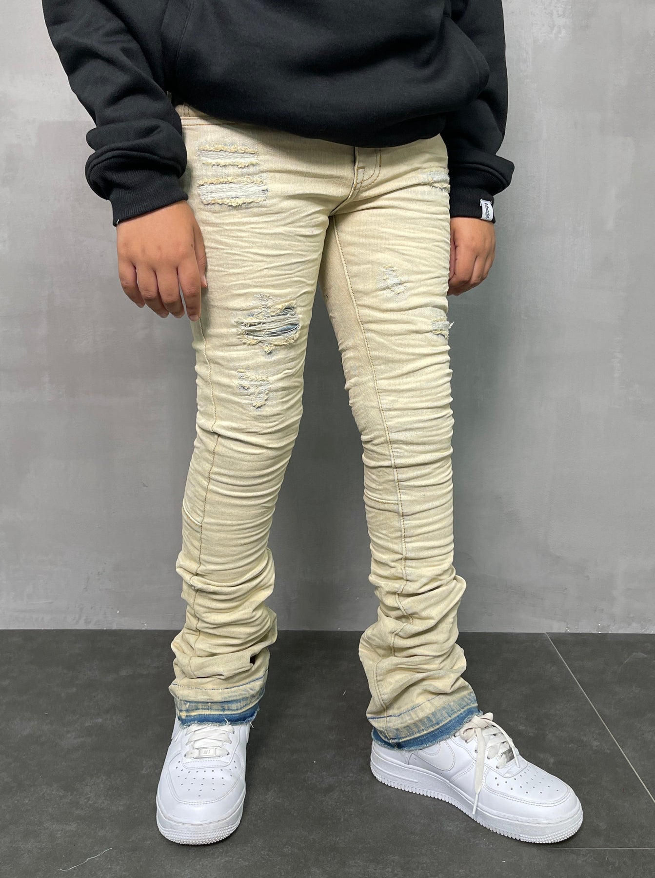 Kid's Stacked wash fit denim