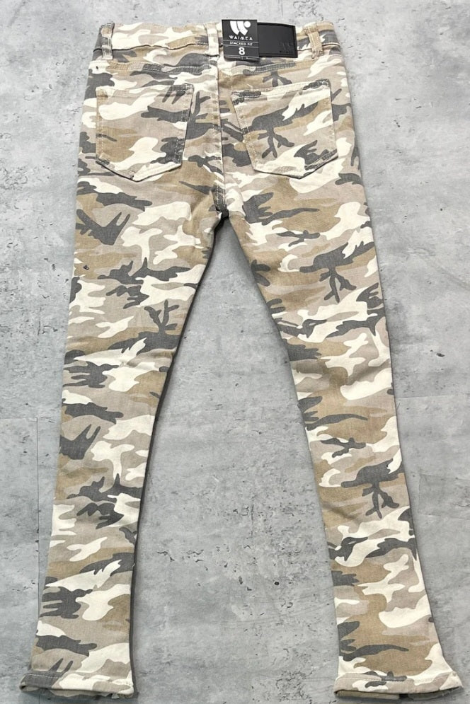 Kids Bone Camo Stacked Pants